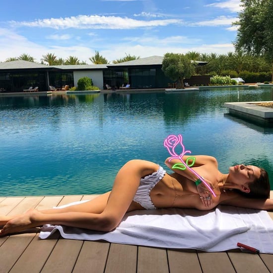 Bella Hadid White Bikini at Coachella 2018