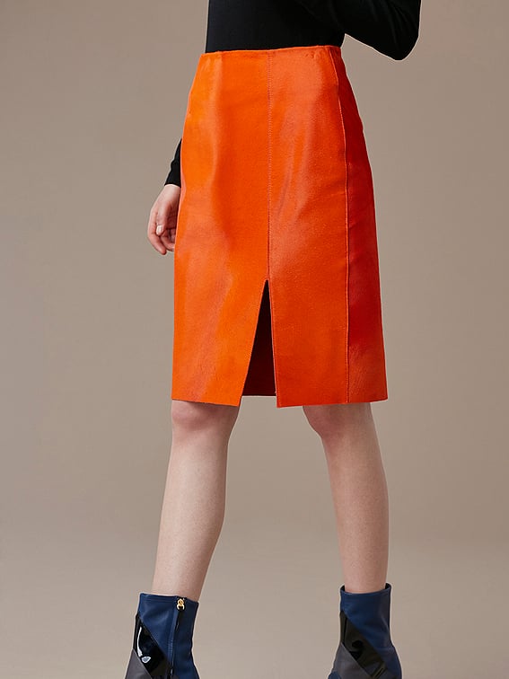 Diane von Furstenberg Fitted Calf Hair Pencil Skirt