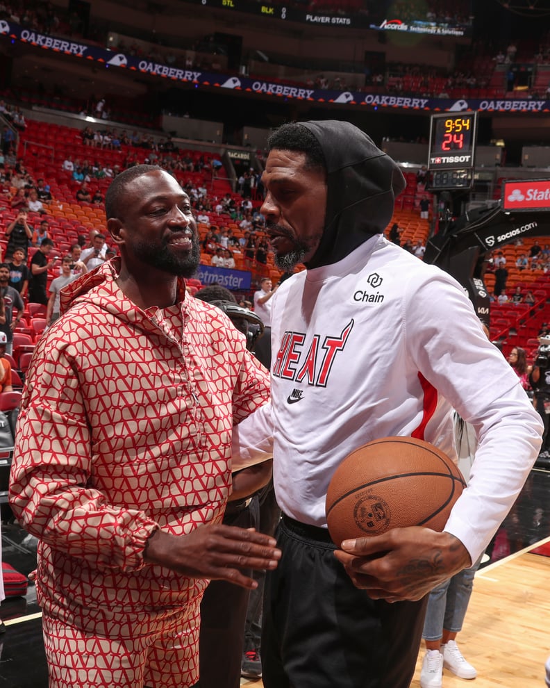 Dwyane Wade and Udonis Haslem at the Miami Heat Game