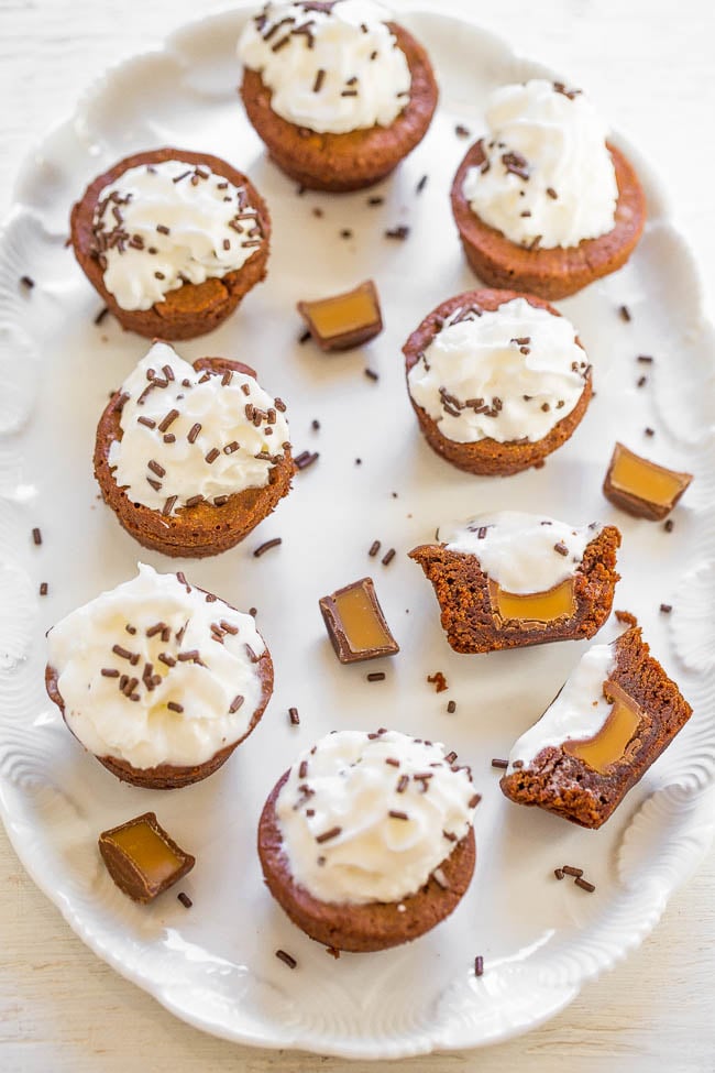 Caramel-Stuffed Brownie Bites