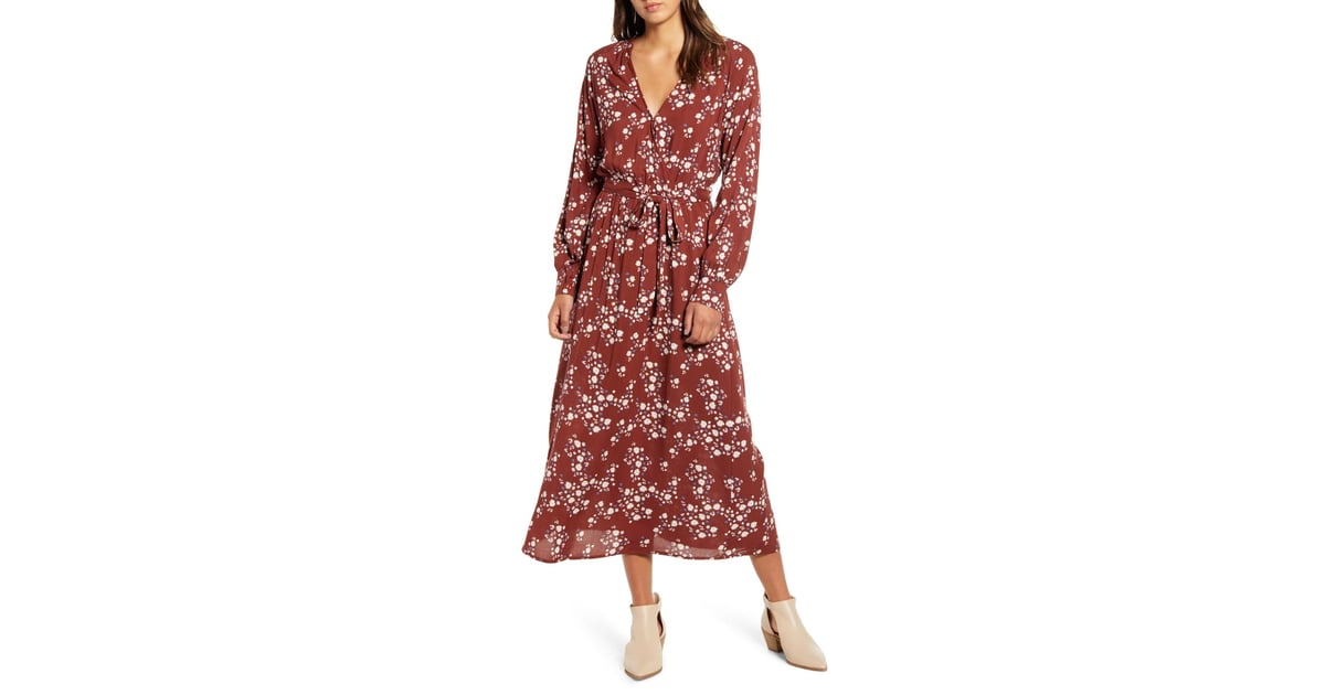 all in favor floral print midi dress