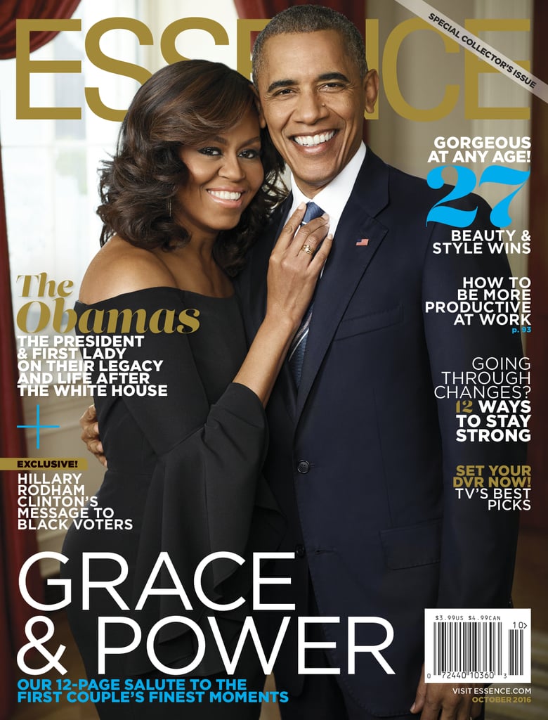Barack and Michelle Obama on October 2016 Essence Cover