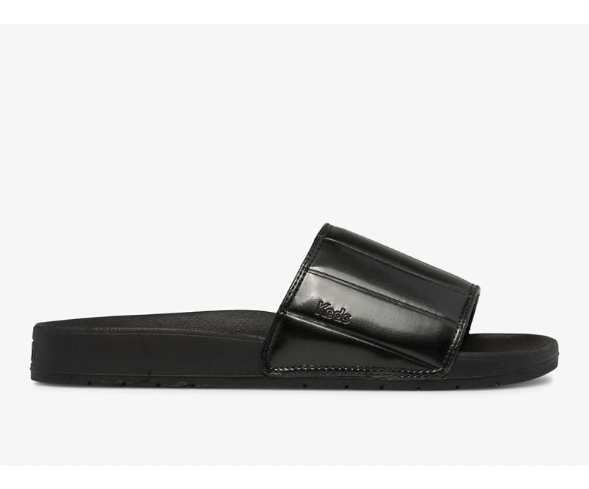 Black Slides: Keds Bliss Quilt