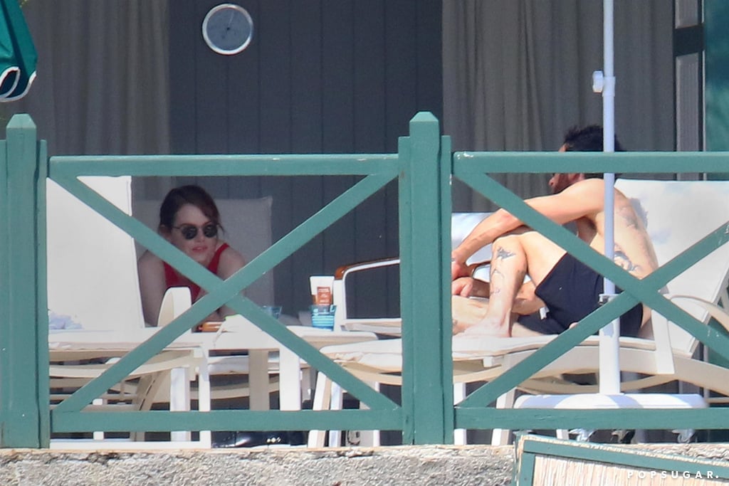 Emma Stone and Justin Theroux Beach Pictures May 2018