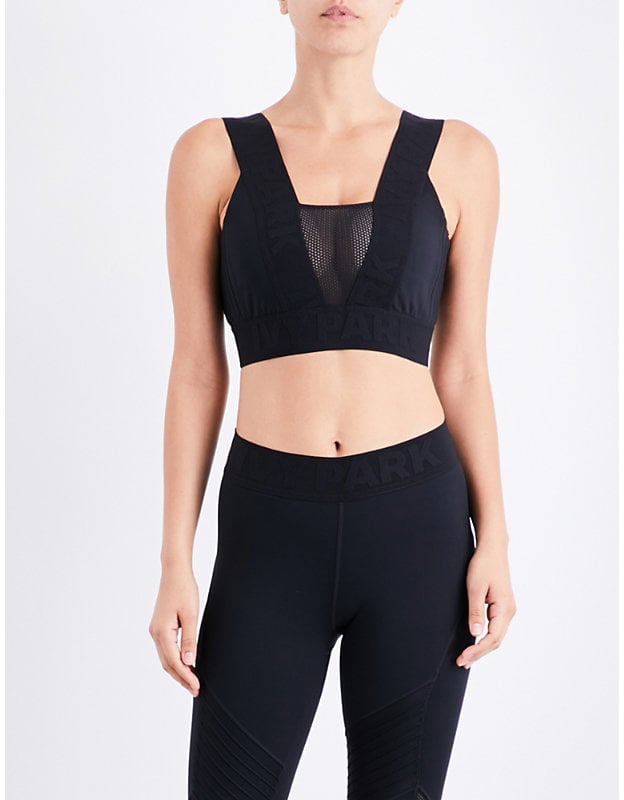Ivy Park Pintuck Mesh Insert Stretch-Jersey Cropped Top | Best Fitness Gifts | POPSUGAR Fitness 