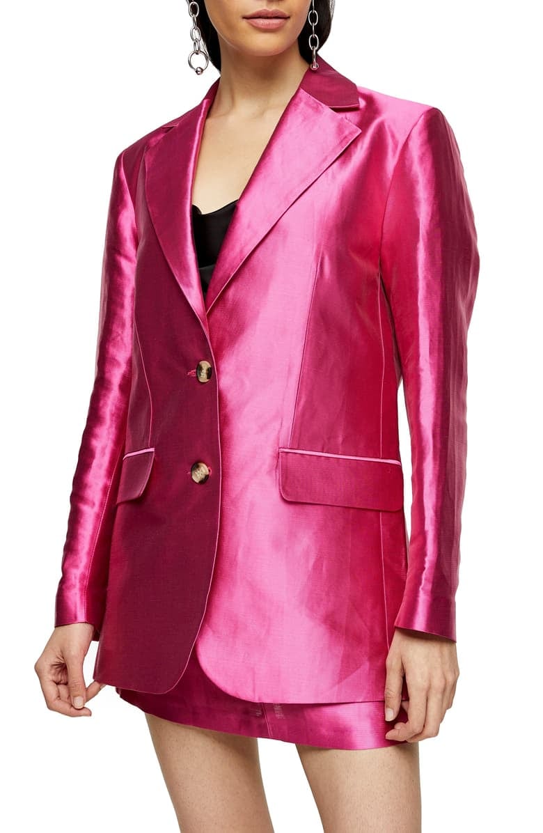 Topshop Satin Dad Blazer