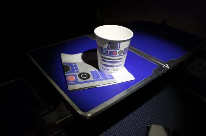 The airplane's objects were all decked out in a R2-D2 theme.