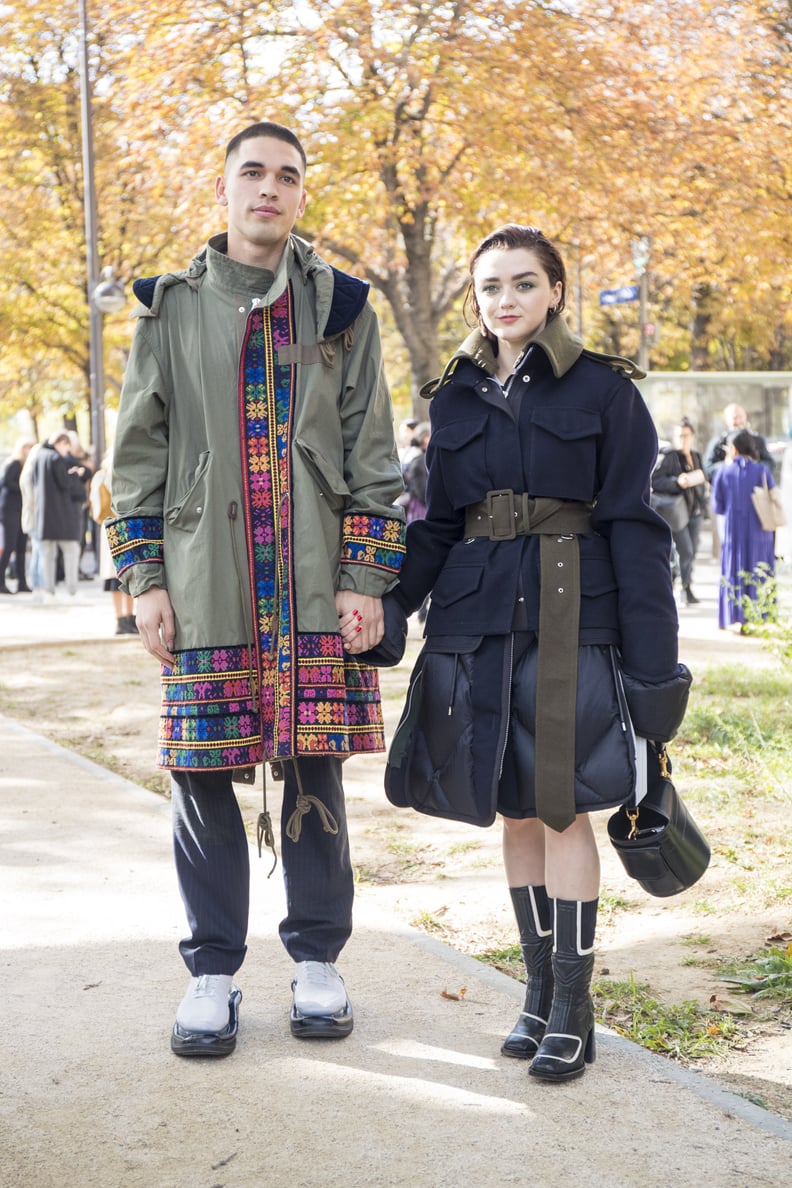 Maisie Williams and Reuben Selby at Sacai's Paris Fashion Week Show