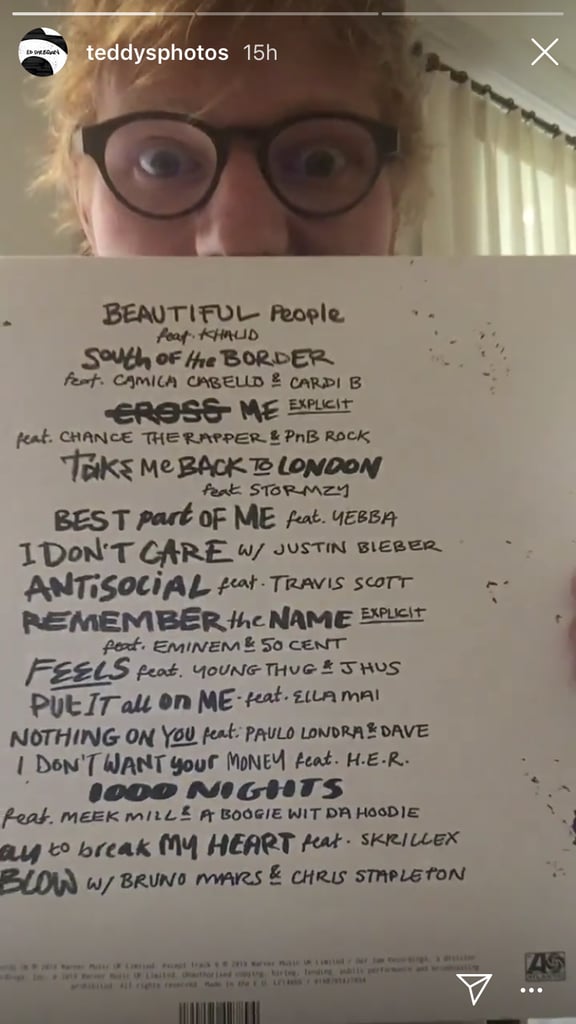 Ed Sheeran Announces No. 6 Collaborations Project Track List