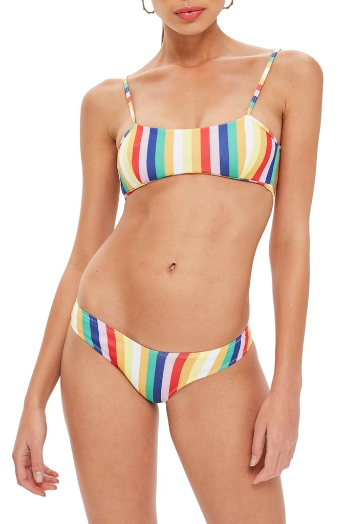 Topshop Stripe Crop Bikini