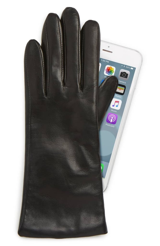 Nordstrom Cashmere Lined Leather Touchscreen Gloves