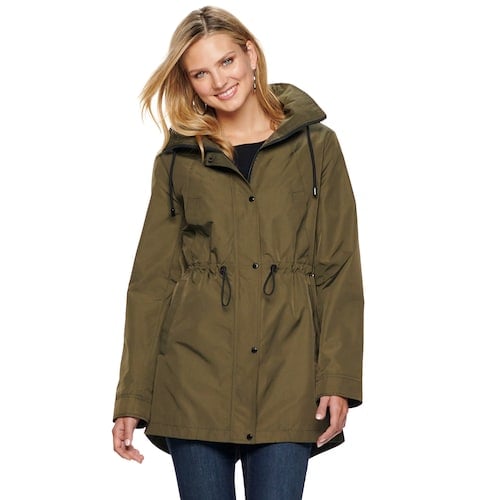 Women's nine west hooded anorak rain parka hotsell
