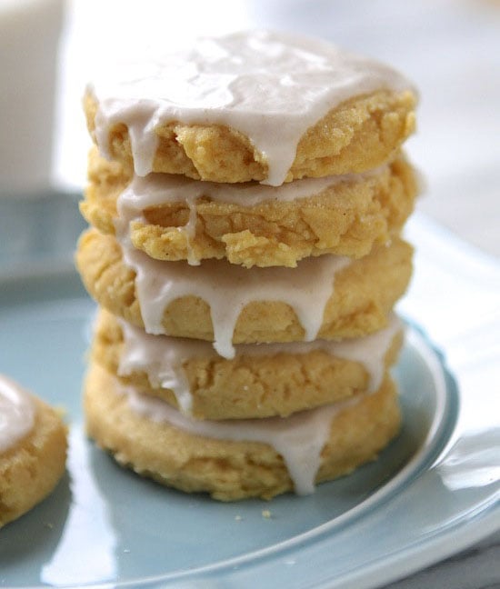 Soft Glazed Pumpkin Sugar Cookies