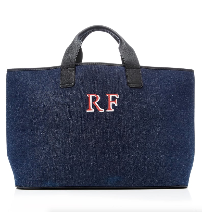 Rae Feather Denim Leather Tote