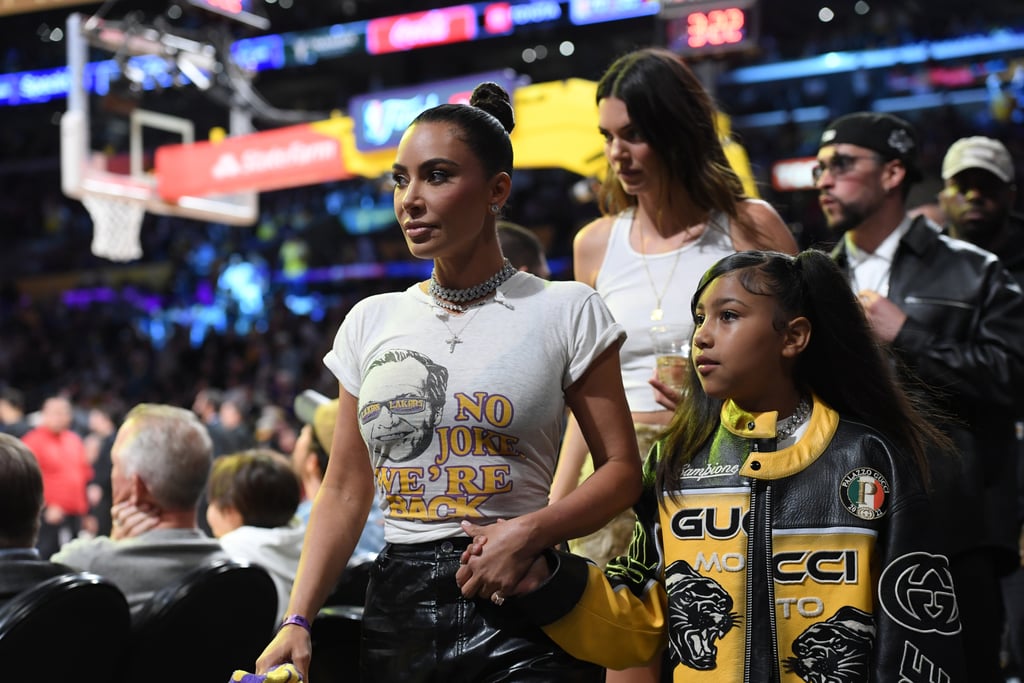 Kim Kardashian and North West Attend Lakers Game