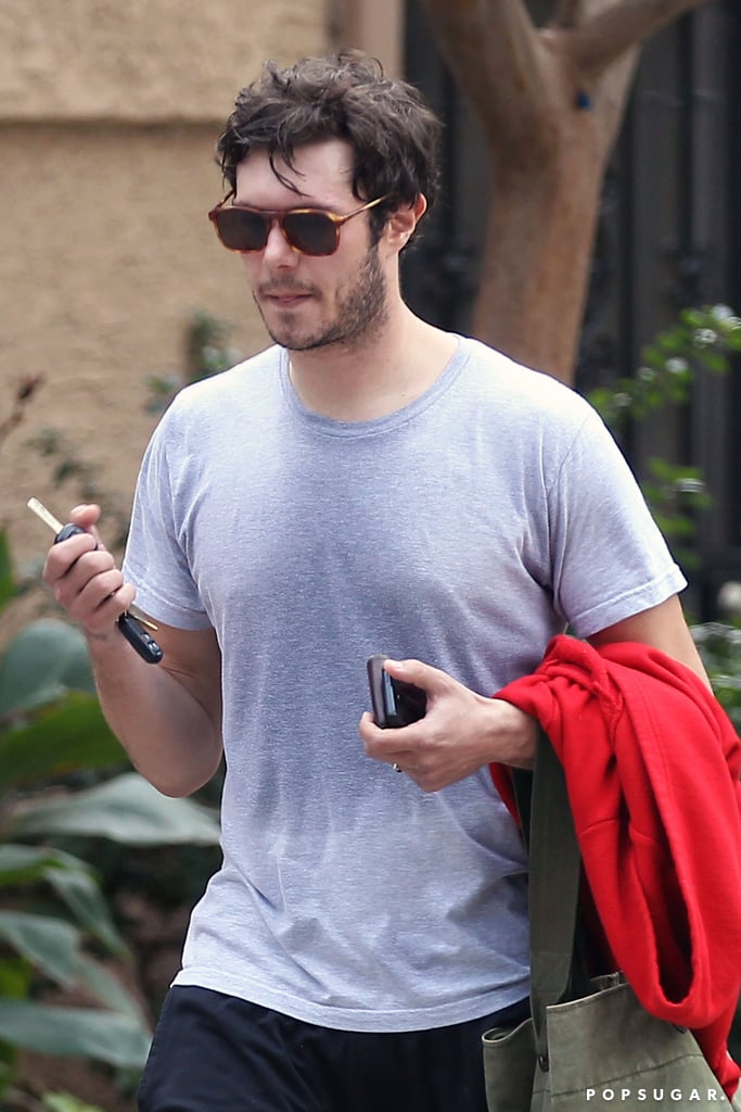Adam Brody showed off his wedding ring after he and Leighton Meester got secretly married.