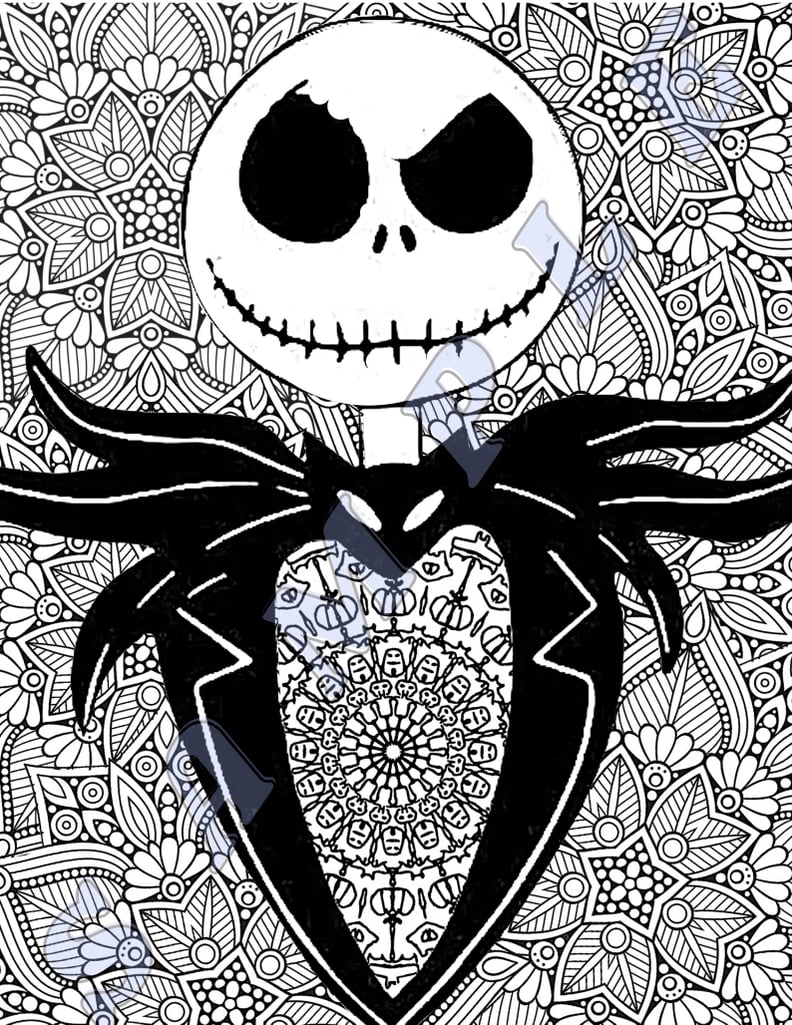 Halloween Coloring Pages For Adults That Are "The Nightmare Before Christmas"-Themed