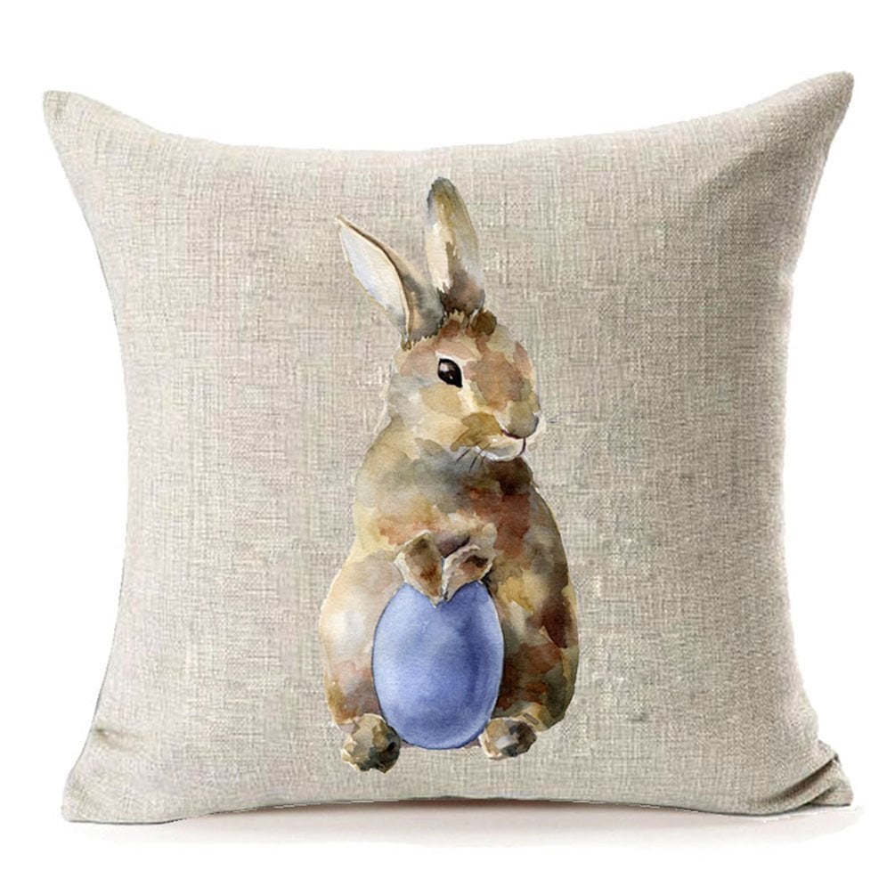 Watercolor Easter Bunny Pillow