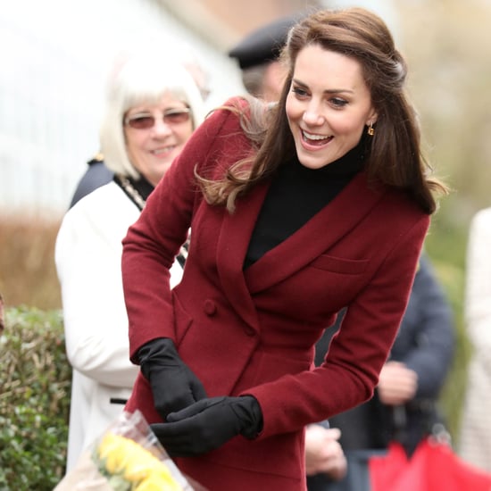 Kate Middleton Wearing Red Paule Ka Suit
