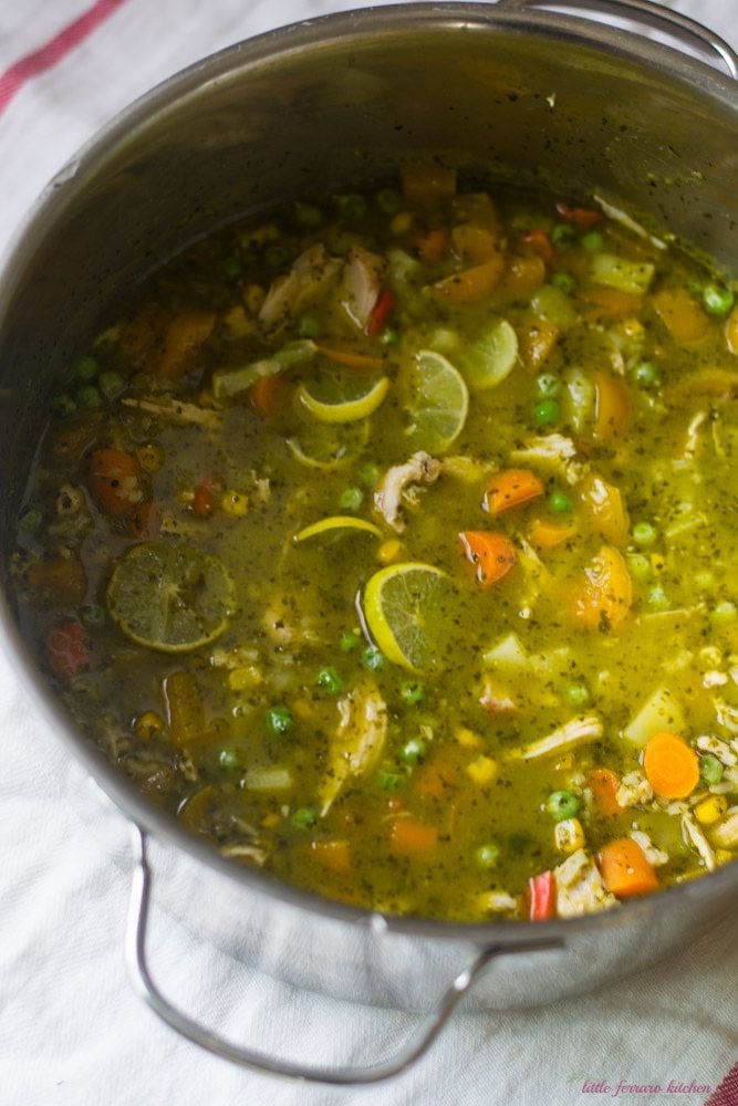 Peruvian Cilantro and Turkey Soup