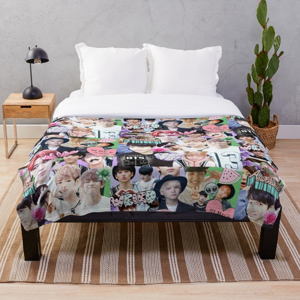 K-Pop Collage Throw Blanket | 21 Gifts For K-Pop Fans | POPSUGAR ...