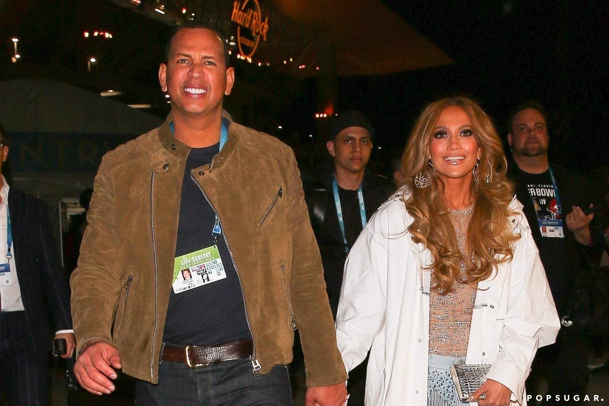 Jennifer Lopez Wears Louis Vuitton Cropped Co-Ord For Super Bowl Date Night  With Alex Rodriguez