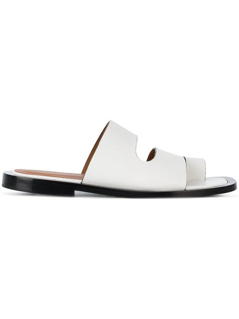 Joseph Toe Strap Slide Sandals | Victoria Beckham White Outfit in Paris ...