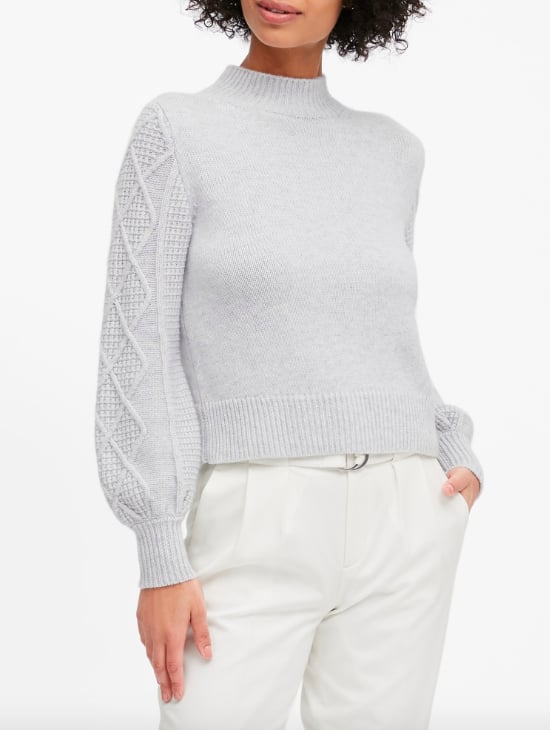 Cashmere Cable-Sleeve Sweater