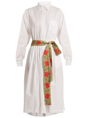 Rhode Resort Laura Point-Collar Cotton Shirt Dress