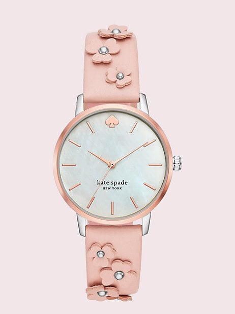 Kate Spade New York Metro Floral Vachetta Leather Watch