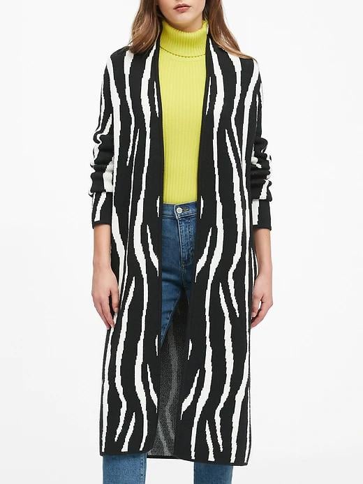 Zebra Duster Cardigan Sweater