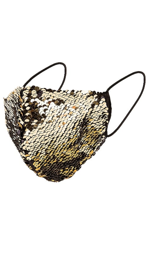 Eugenia Kim Sculpted Sequin Face Mask in Black