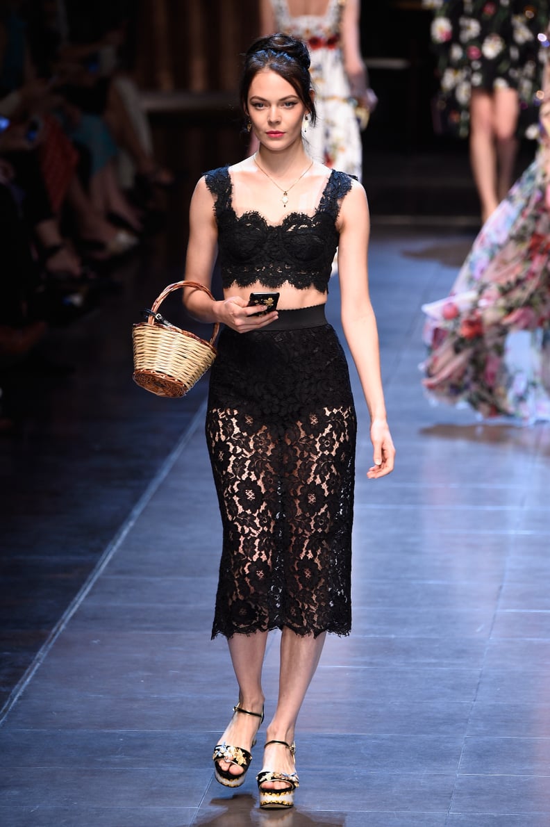 A Model Walking the Dolce & Gabbana Spring '16 Runway