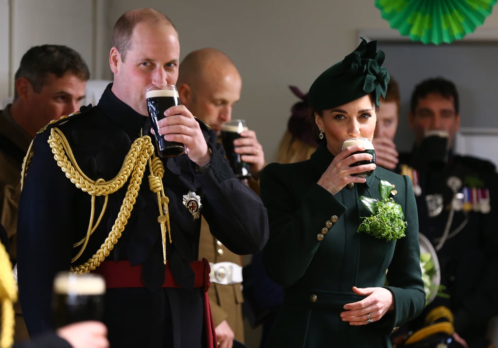 March: Kate and Will attended the St. Patrick's Day parade and enjoyed glasses of beer.