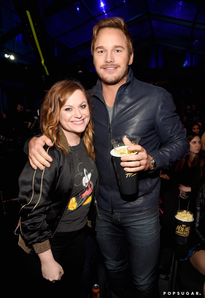 Chris Pratt and Amy Poehler at the MTV Movie Awards 2016