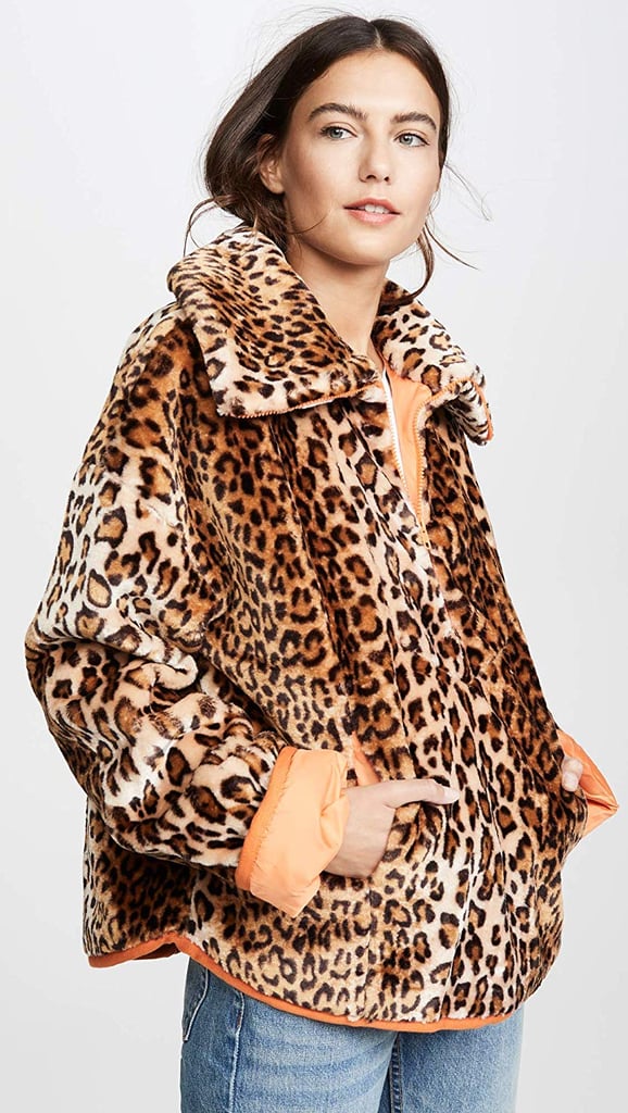 J.O.A. Leopard Half-Zip Jacket