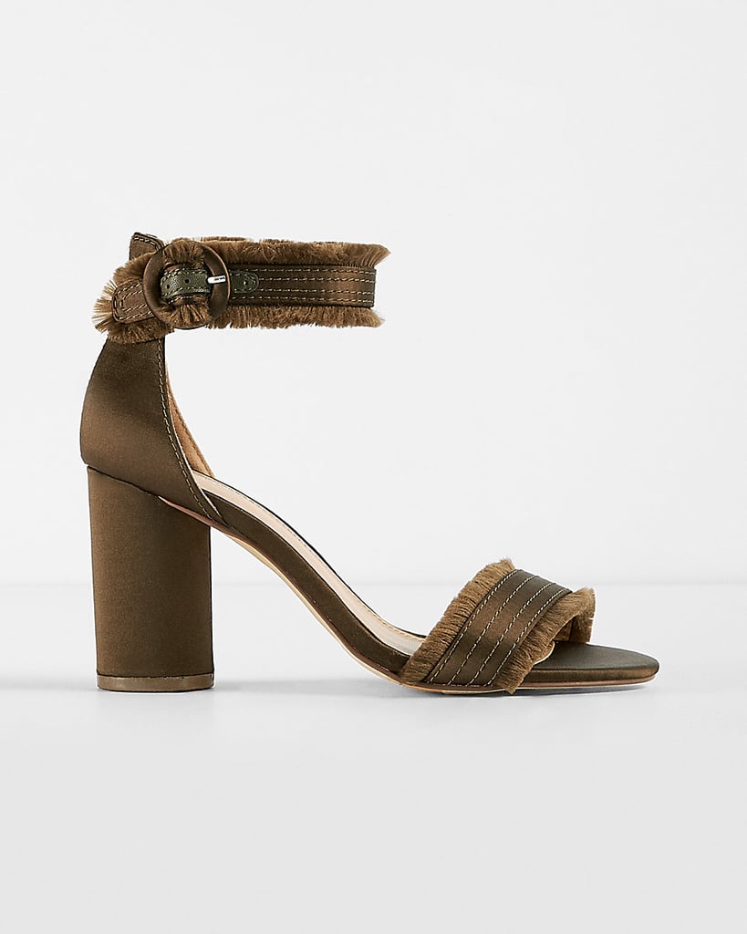 Express Satin Fringe Heeled Sandals Express Satin Fringe Heeled Sandals