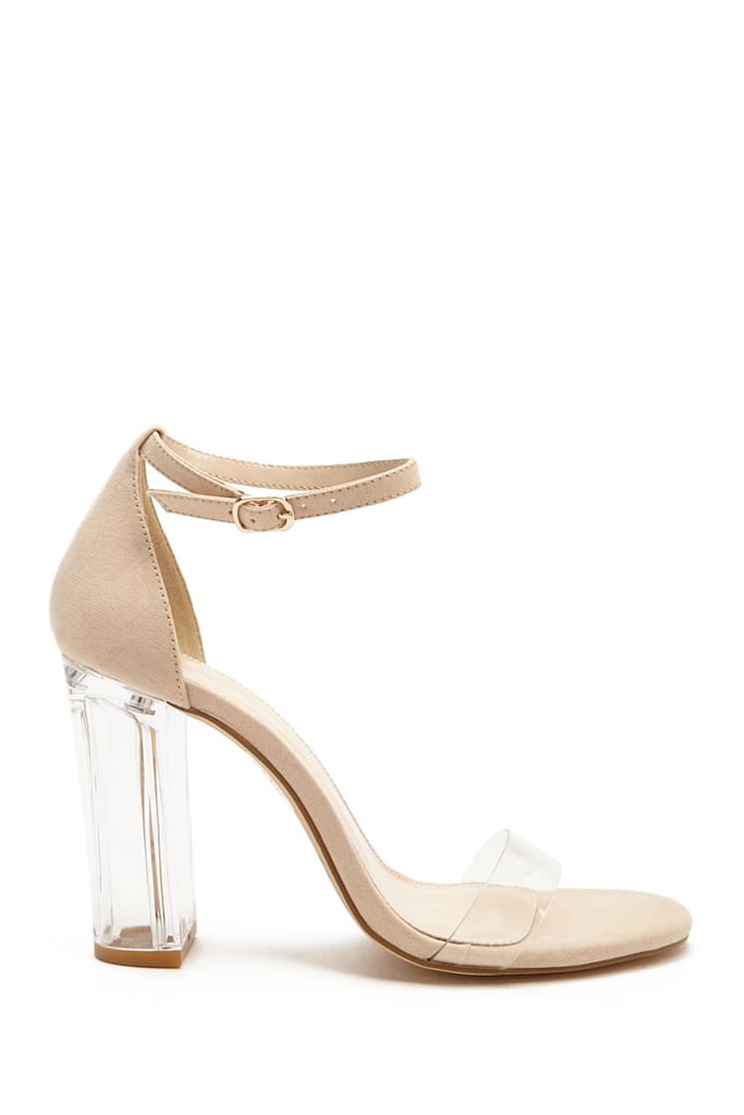 Forever 21 Faux Suede Lucite Heels