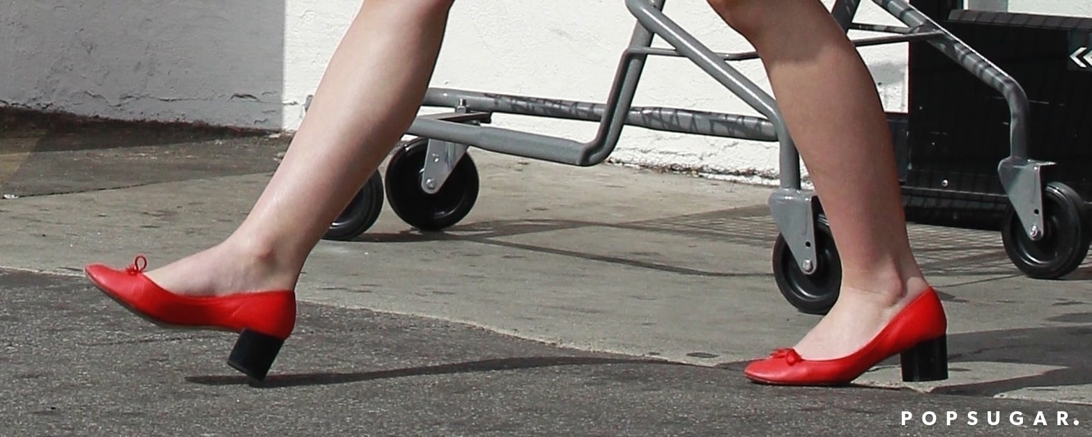 Lily Rose Depp Red Block Heels POPSUGAR Fashion