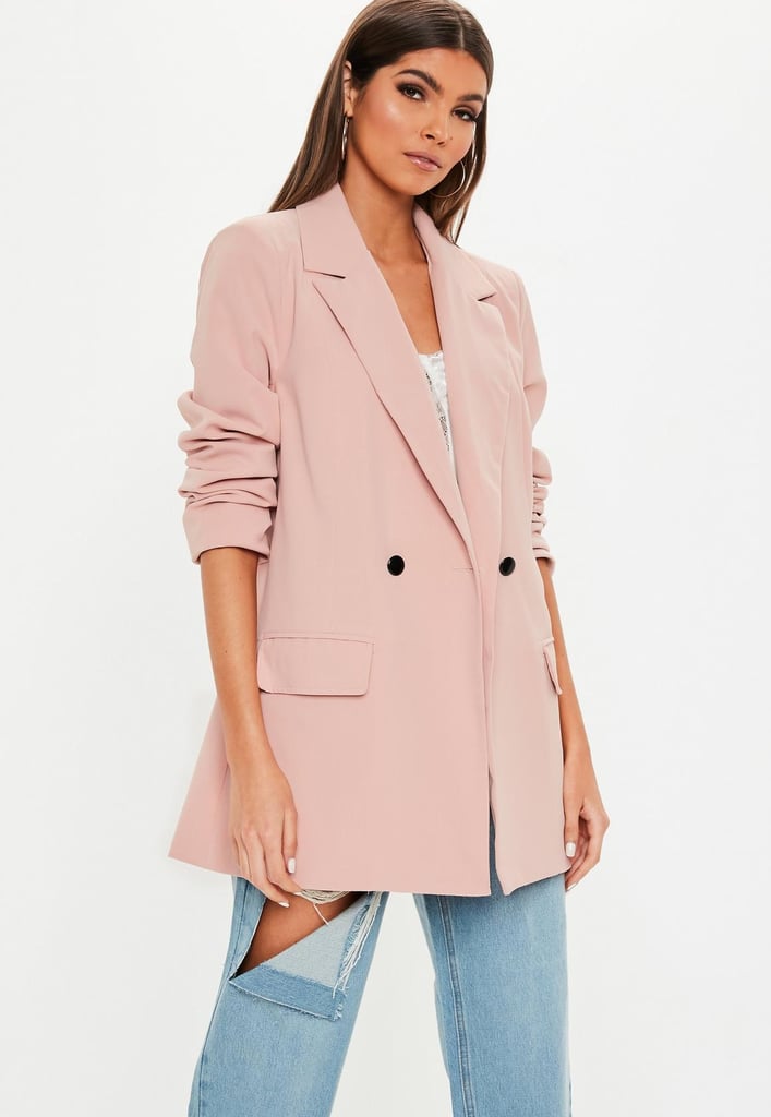 Missguided Pink Long Oversized Blazer