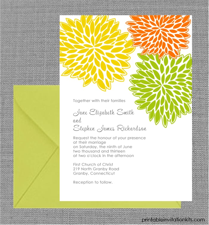 Spring Petal Cluster Wedding Invitation