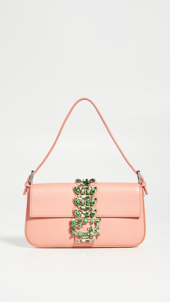 Fendi Pink Leather Embellished Baguette Bag