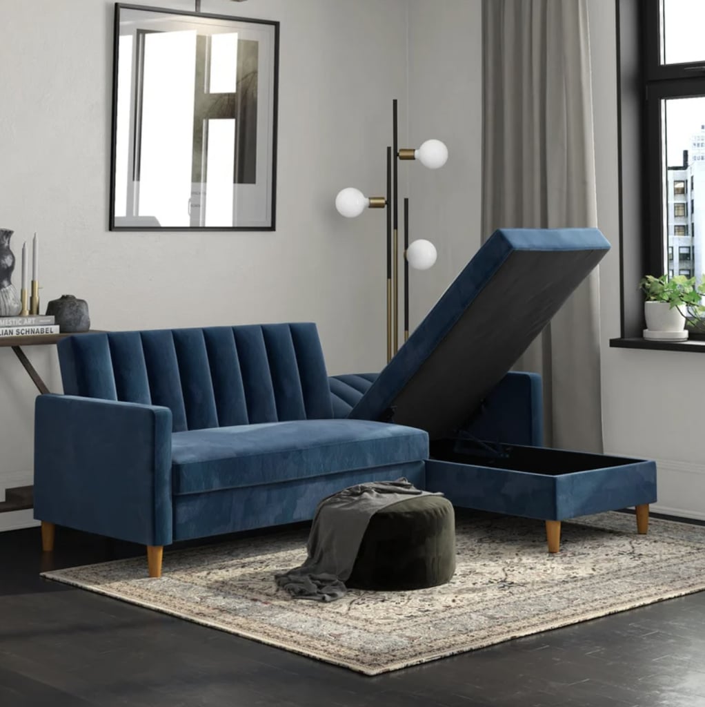The Best Sectional With Storage Space: Julianne Wide Velvet Reversible Sleeper Sofa and Chaise