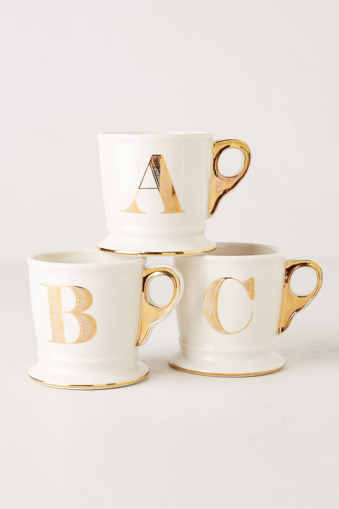 Anthropologie Limited Edition Golden Monogram Mug