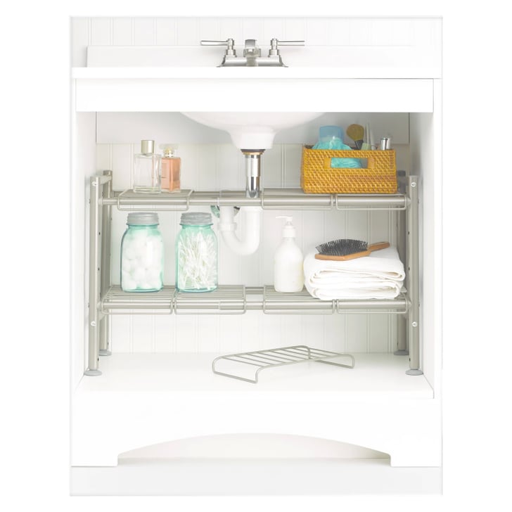 Expandable Under Sink Storage Rack in Champagne Best Bathroom