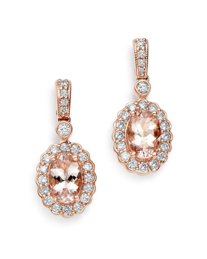 Bloomingdale's Morganite Diamond Halo Drop Earrings