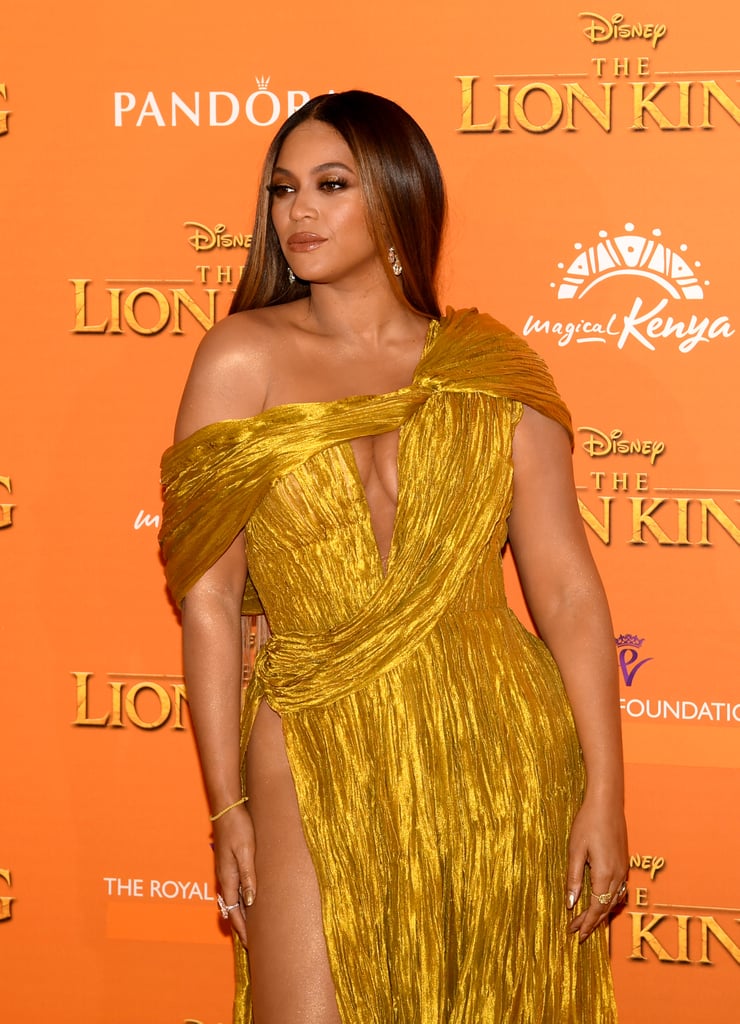 Pictured: Beyoncé at The Lion King premiere in London.
