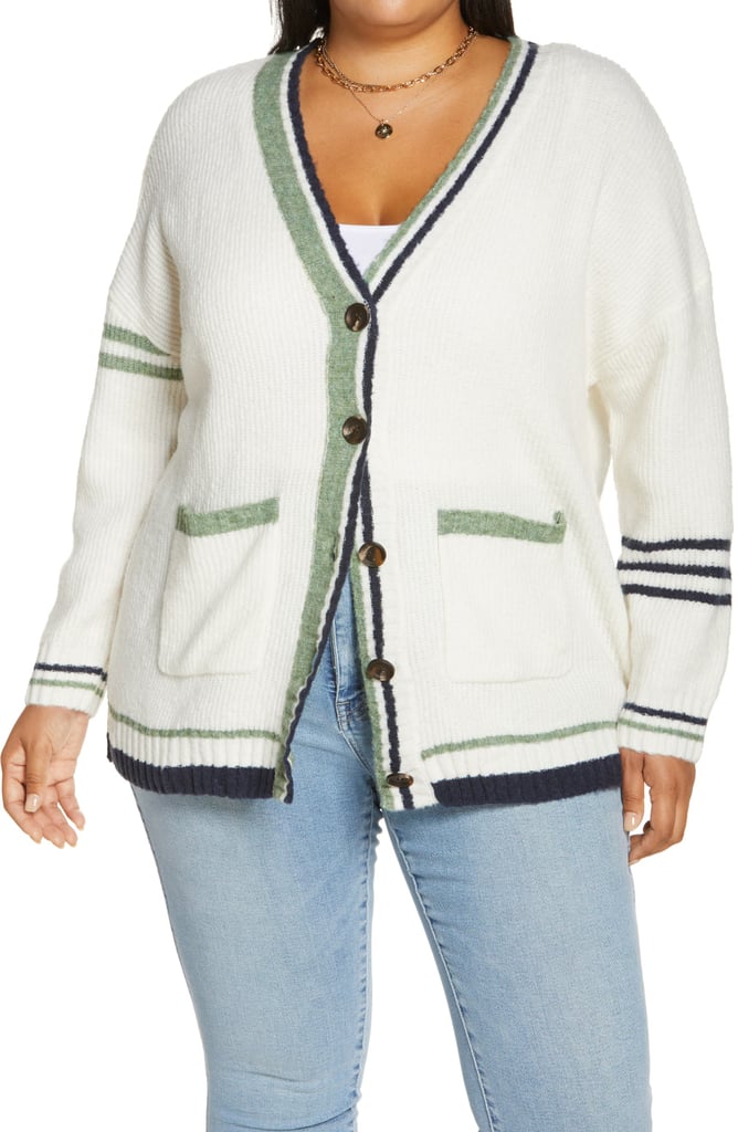 Stretchy and Cosy: BP. Tipped Varsity Cardigan