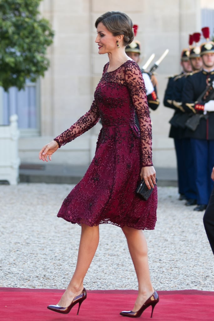 Queen Letizia Burgundy Dress