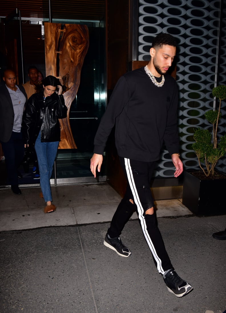 Kendall Jenner Wears See-Through Heels and Leather Pants to Ben Simmons's  LA Basketball Game